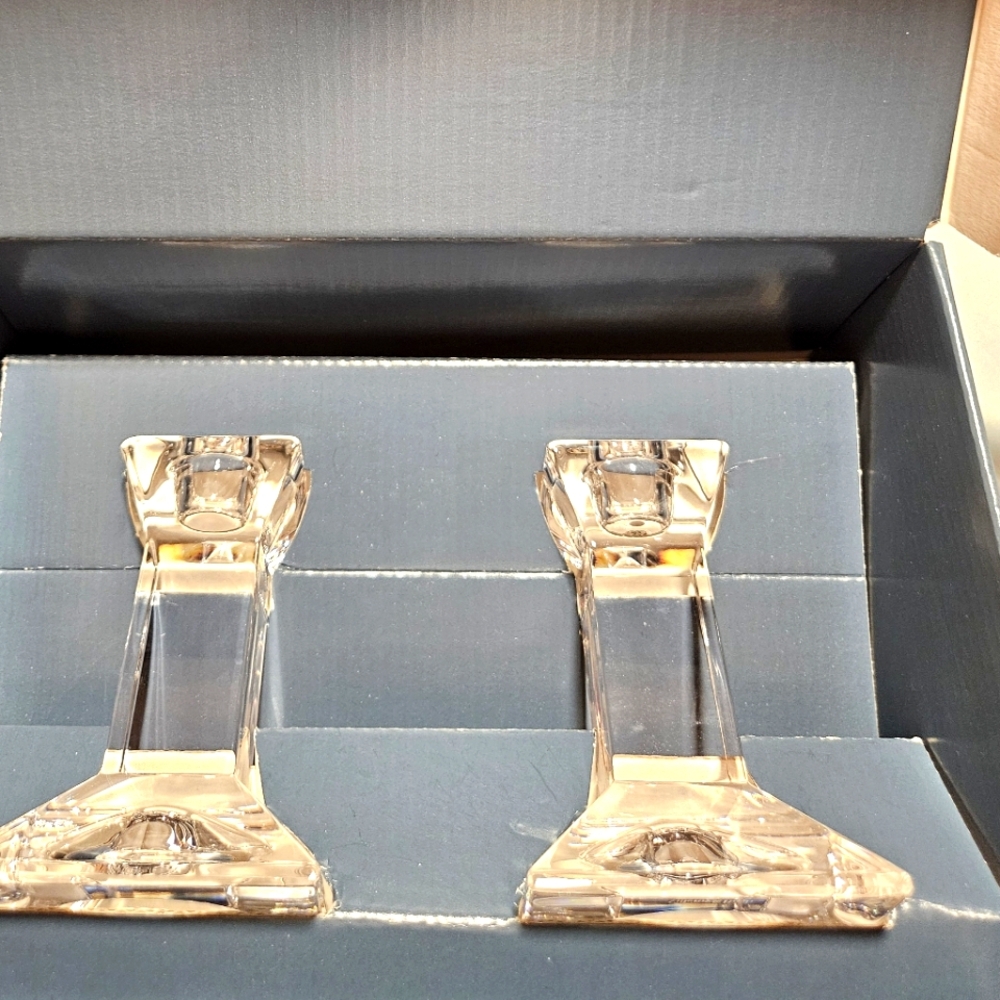 Viller & Boch Elegant Crystal Candle Holders N I B